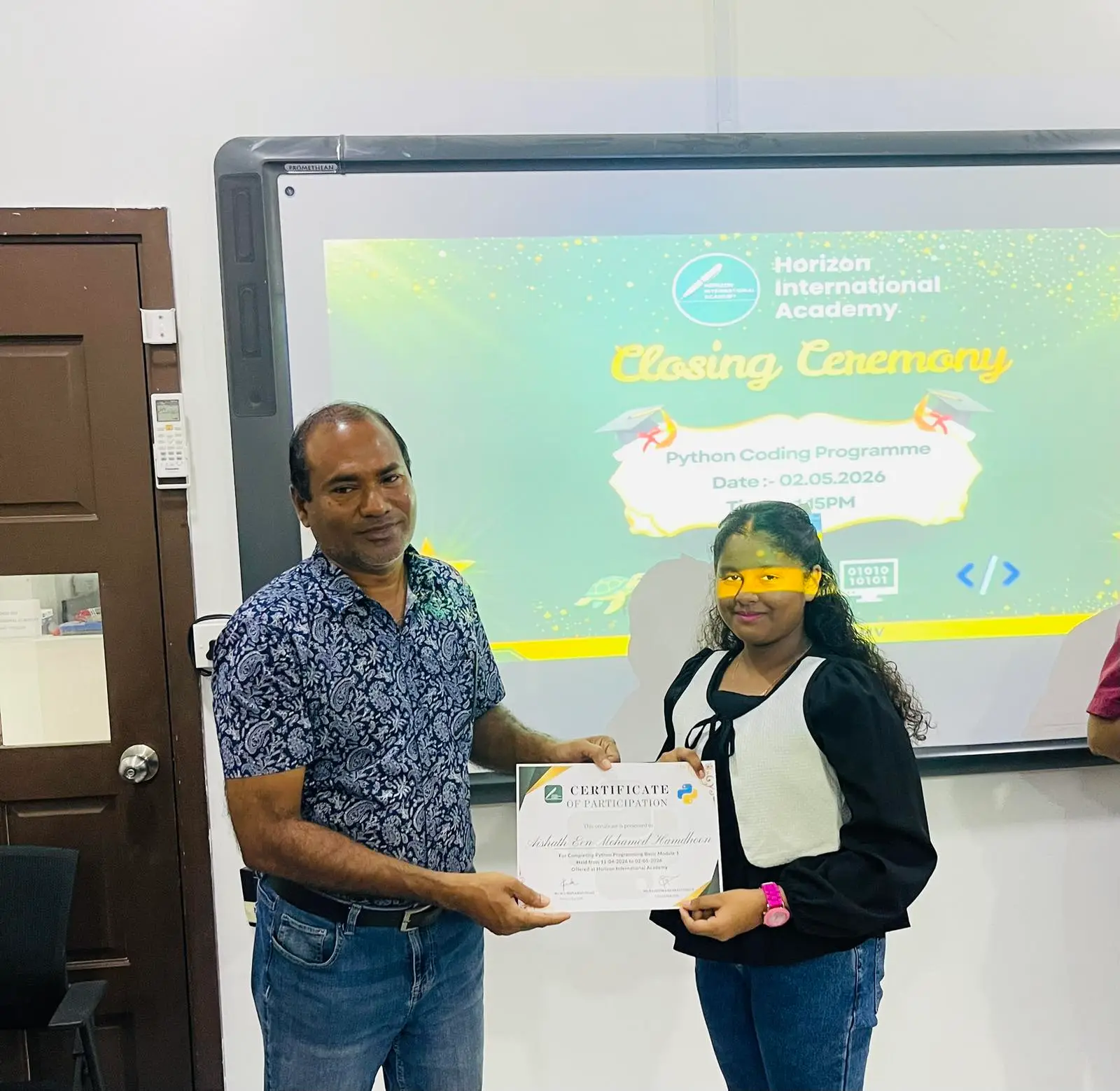Certificate Awarding Ceremony – Python Basic Module 1