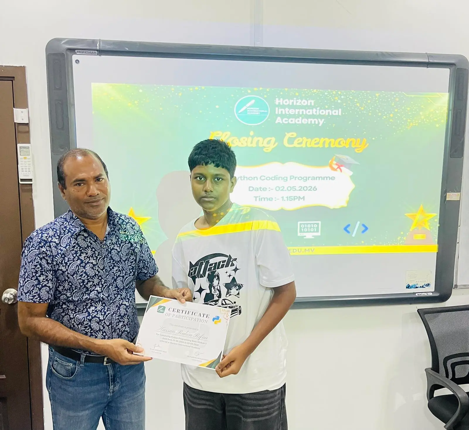 Certificate Awarding Ceremony – Python Basic Module 1
