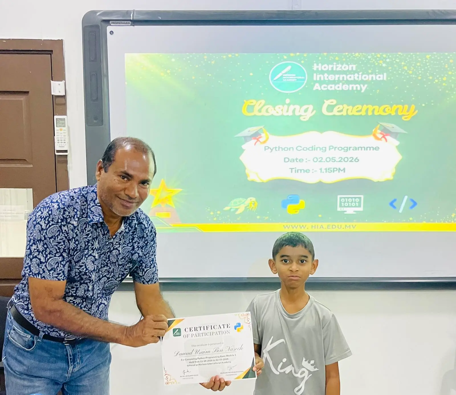 Certificate Awarding Ceremony – Python Basic Module 1