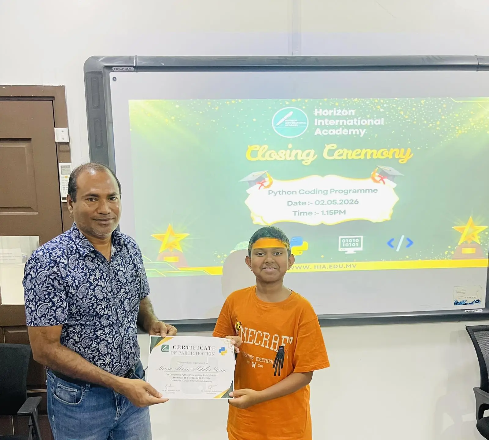 Certificate Awarding Ceremony – Python Basic Module 1